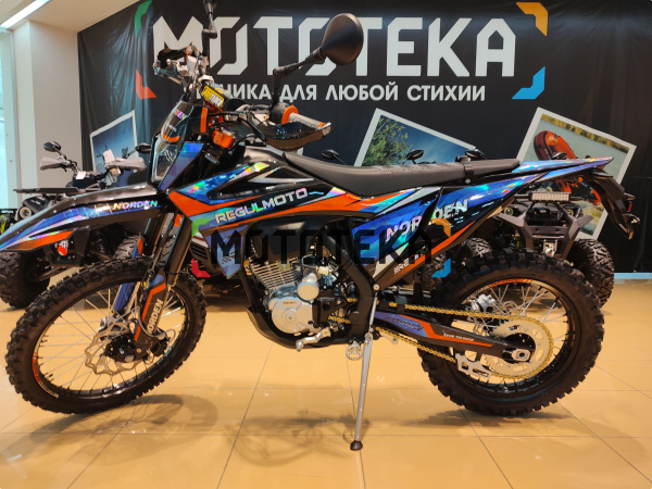 Мотоцикл кроссовый / эндуро Regulmoto (Регулмото) Norden чёрный/синий с ПТС | Мототека Мотоцикл кроссовый / эндуро Regulmoto (Регулмото) Norden чёрный/синий с ПТС | Мототека